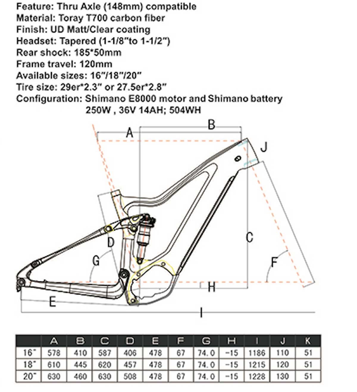 LaMere eSumiit geometry fat bike efat
